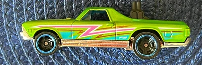 Mattel '88 El Camino Lime Green Neon Stripes Blueline 1999 TMGM - Image 1 of 4