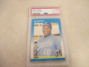 1987 Fleer  Bo Jackson Rookie #369 KC Royals PSA 8 NM-MT
