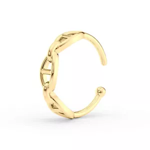 10K Yellow Gold Open Nose Ring Fine Jewelry For Women Rare Gift For Her - Picture 1 of 6
