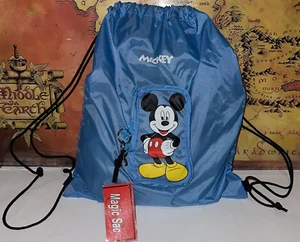 Vintage Mickey Unlimited Magic Sac Rucksack Mickey Mouse Disney Reisetasche Schlüsselanhänger! - Bild 1 von 10