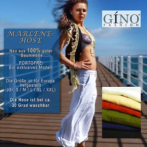 Damen MARLENE HOSE weites Bein Gr. 36-44, Baumwolle, Neu, Trend, Naturecke - Bild 1 von 7