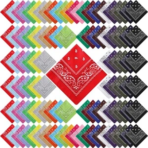 300 Pcs Bandanas Bulk Paisley Cowboy Polyester Headband Western Unisex Handkerch - Picture 1 of 7
