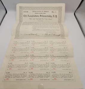 The Chi Association Schenectady New York Bond Number 95 at 3.5% c1906 - Picture 1 of 4