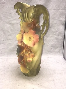 Vintage Royal Dux Austria Cherries & Blossoms Art Nouveau Pitcher Flower Vase 14 - Picture 1 of 9