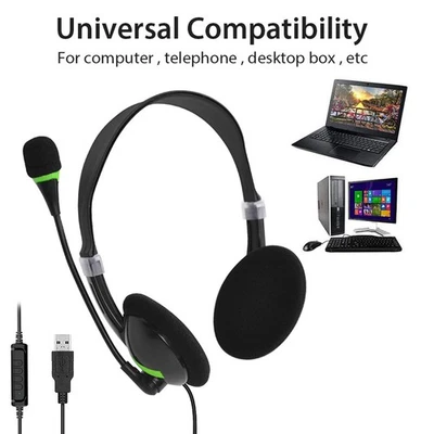 USB Headset With Mic Noise Cancelling Computer Headphones For Business Cal UTS - Image 1 of 4