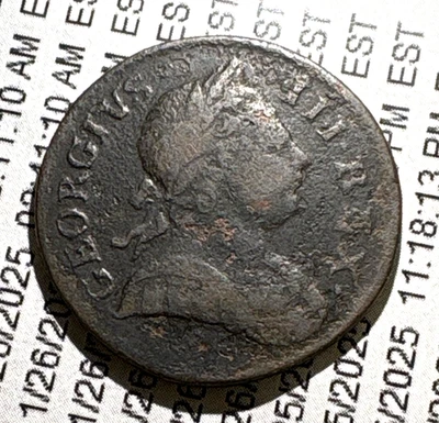 ☆ ¡INCREÍBLE!! - Moneda de Cobre Colonial Rey Geo III de 1773 ☆ ¡BONITO DETALLE!! ☆ Foto 1 de 2