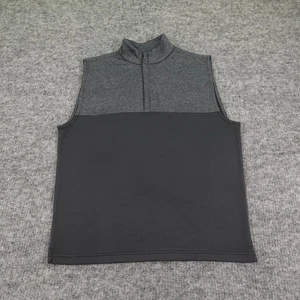 FootJoy Heather Yoke Half-Zip Vest Mens Medium Black Gray Light Weight Golf - Picture 1 of 11