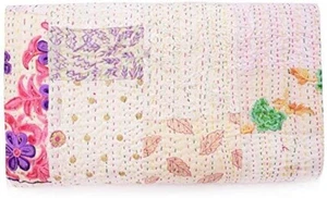 Handmade Vintage Khambadiya Print Hand Jari Patchwork King/Twin Size Embroide... - Picture 1 of 5