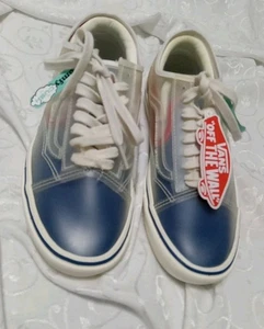 Vans ComfyCush Mens 6.5 Womens 8 Shoes Slip-Skool Clear True Navy Red NEW - Picture 1 of 7