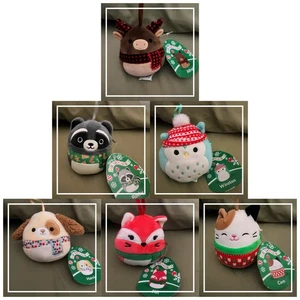 Squishmallows 2023 Mini Peluche Navidad Adornos Lote de 6 Vacaciones 4.5" NUEVO - Imagen 1 de 7