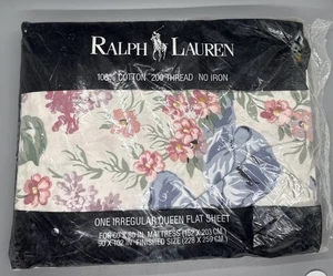 Ralph Lauren Lauren Allison Floral Cottage Queen Flat Sheet USA Made Vintage NEW - Picture 1 of 5