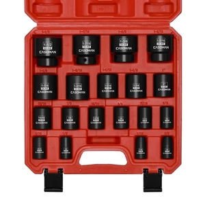19 Piece 1/2-Inch Drive Standard Impact Socket Set, SAE, Shallow, 3/8" to 1-1... - Picture 1 of 7