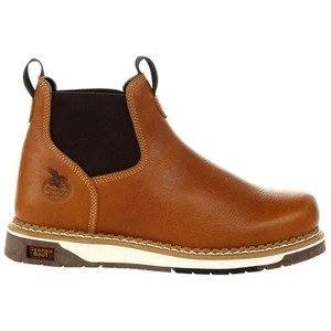 Georgia Boots Amp Lt Pull On Electrical Hazard Work Mens Brown GB00346 - Picture 1 of 5