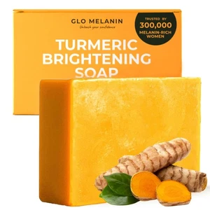 Glo Melanin Organic Turmeric Soap for Dark Spots Soap for Face All Natural - Picture 1 of 8