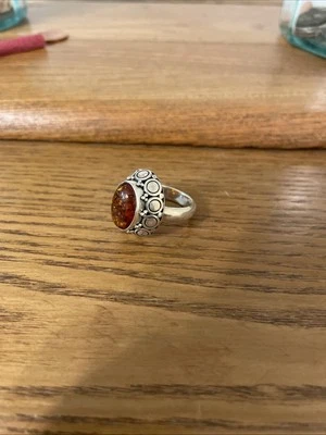 Anillo ámbar de plata esterlina talla 7 8,46 g  plata esterlina Foto 1 de 2