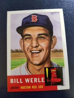 Bill Werle Boston Red Sox 1991 Topps Archives 1953 T Reprint BLANK BACK - Image 1 of 2