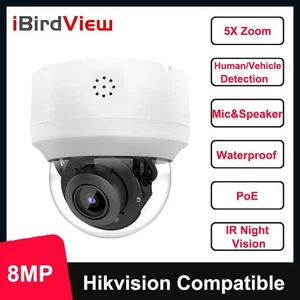 Hikvision Compatible 8MP 4K Mini POE IP IR Dome Camera PTZ 5X Zoom Two-Way Audio - Picture 1 of 18