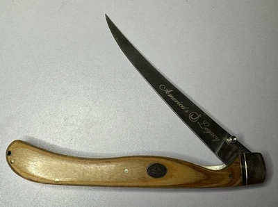 Faca NAFC LTD filete de peixe forro trava alças de madeira lâmina SS - Imagem 1 de 4