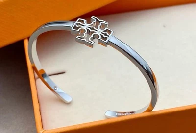 Tory Silver TB Bracelet/ Cuff Adjustable 🩶 - Image 1 of 3
