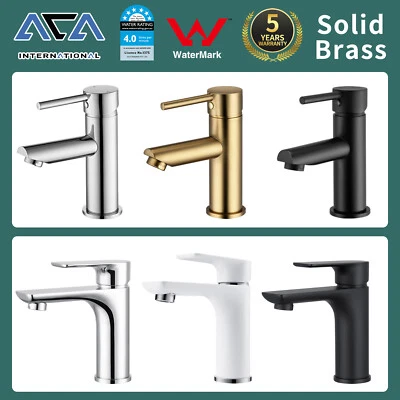 Bathroom Round Basin Mixer Tap Vanity Sink Flick Faucet Black Chrome Gold WELS - image 1 of 4