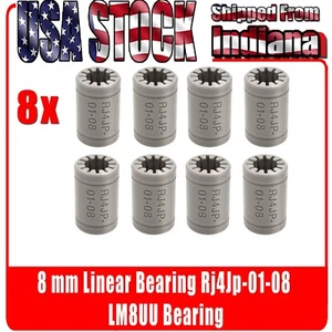 8Pcs Igus Drylin Linear Bearing LM8UU 8mm 3D Printer Polymer bushing RJ4JP-01-08 - Picture 1 of 5