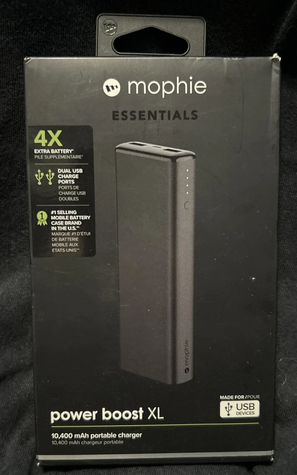 mophie Power Boost XL 10400mah Portable Charger - Black