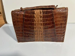 vintage genuine alligator handbag purse, 1950's - Picture 1 of 8