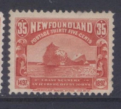 NEWFOUNDLAND 73 NSSC 64a 1897 35c RED CABOT ICEBERGS ANALINE INK VF MPH CV$200 - Image 1 of 2