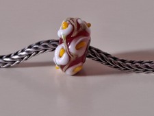 Perla Trollbeads In Vetro 'Rami Dorati' - TGLBE-20096, Per Bracciali, Collane, Creazioni Artigianali Uniche