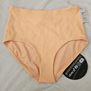 Lululemon Ribbed High Waist Medium Swim Bottom PCFZ Orange Women's Size 10 - Picture 1 of 7