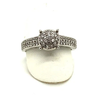 Damen Solitär Ring mit  Zirkonia Steinen 925 Sterling Silber - Bild 1 von 2