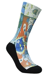 Spooky Ghosts Boo Colorful LEAF Republic Mens Fun Novelty Socks One Size Comfy - Picture 1 of 2