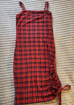 Womens Juniors 90s Christmas Dress Medium Adjustable Straps Rue 21 - Image 1 of 4