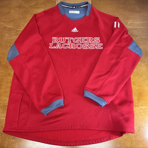 Rutgers Scarlet Knights Sweatshirt Mens Extra Large Red Pullover Adidas Lacrosse Cover