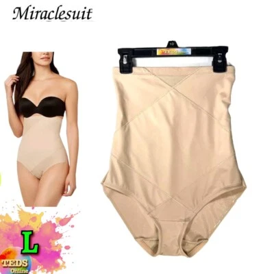 NUEVO SIN ETIQUETAS Miraclesuit Para Mujer L Instantáneo Abdominoplastia Cintura Alta Calzoncillo 2415 Beige $54 Foto 1 de 4