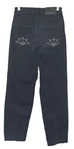 Lurking Class Black Jeans w/Spiderweb Rear Pockets Size 0 Stretch Denim 26x30 - Picture 1 of 2