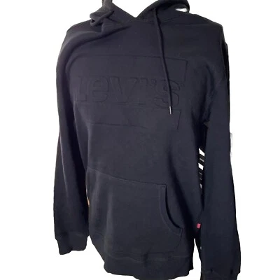 Levi’s Men’s Hoodie Medium Black – Levi Arena Logo Pullover Sweatshirt - Image 1 of 4
