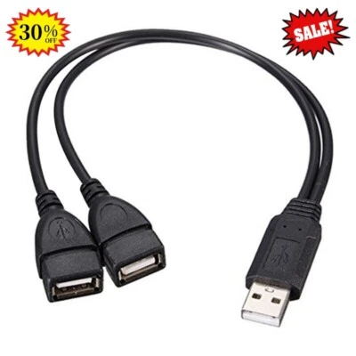 Y-Kabel - A Stecker > 2x A Buchse 30cm Y Adapter-Power to 1M USB NE 2FM 2.0DE ` - Bild 1 von 4
