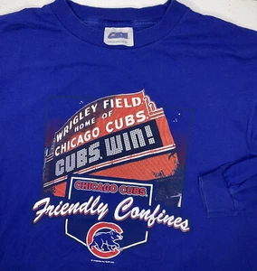 Vintage Chicago Cubs Shirt Y2K Wrigley Field Long Sleeve Crewneck CSA Men Sz L - Picture 1 of 6