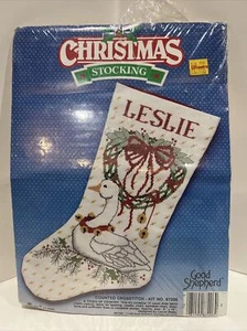 NEU WEIHNACHTSGANS Weihnachtsstrumpf Set gezählt Kreuzstich Guter Hirte - Bild 1 von 3