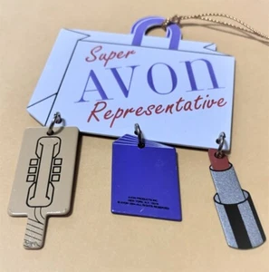 AVON Collectible Super Rep Metal Ornament Lipstick Phone C Book Charms Flat 1994 - Picture 1 of 2