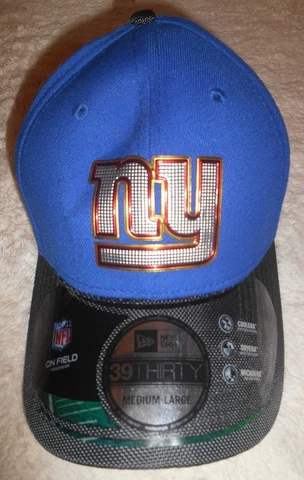 NFL On Field New York Giants New Era 39Thirty Ball Cap Hat- Royal Blue M/L- NEW Cover