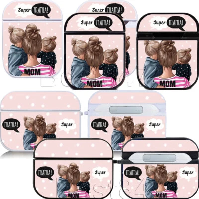 Súper mamá Día de la Madre Regalo AMOR Niña Auriculares para AirPods 1/2/3/Pro Funda Estuche Foto 1 de 4