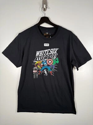 BNWT Fanatics Kids Marvel White Sox Assemble Graphic T Shirt Black Sz XL 19.5x27 - Image 1 of 4