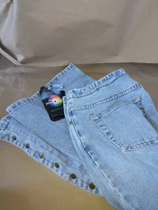 Jeanology Jeans Retro Vintage Wide Flare 90s 1990s snap flares bell bottoms vtg - Picture 1 of 7
