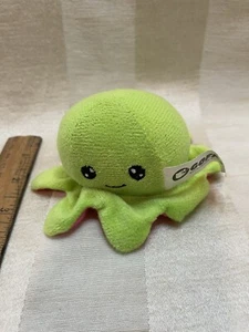 Goffa Lime Green Plush Octopus Stuffed Animal Big Eyes Pink Under - Picture 1 of 2