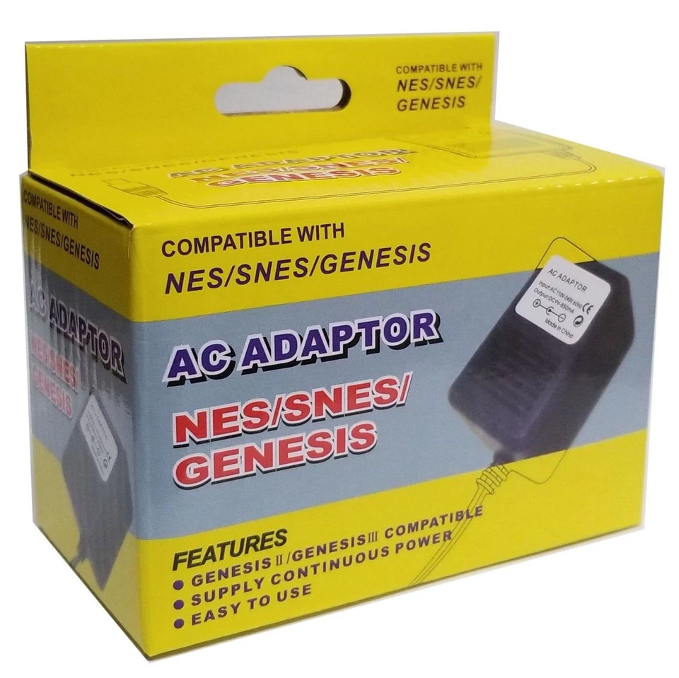 NEW AC ADAPTER FOR NES, SNES & GENESIS SYSTEMS - SUPER NINTENDO POWER CABLE CORD - Image 1 of 1