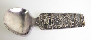 Vintage Prata 90 Wolff silverplated Brazil harvest motif spoon marked