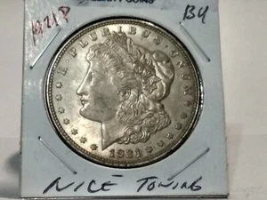 1921 P Morgan Silver Dollar VERY NICE TONING WITH GREAT LUSTER STRONG STRIKE - Picture 1 of 7