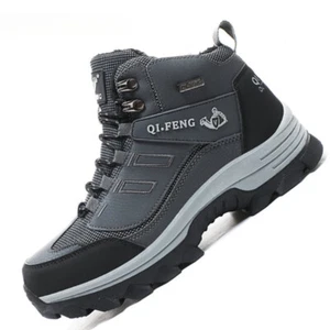 Botas de nieve de piel cálida de invierno para hombre impermeables antideslizantes botas de combate al aire libre - Imagen 1 de 23